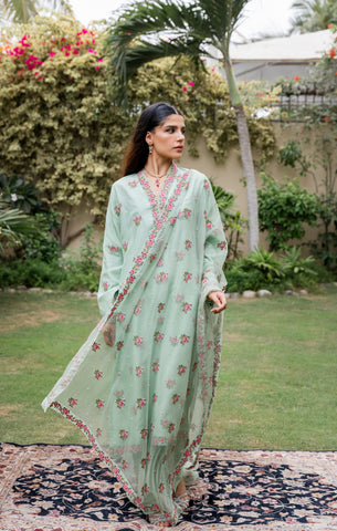 Miniflora Dupatta - Stitched