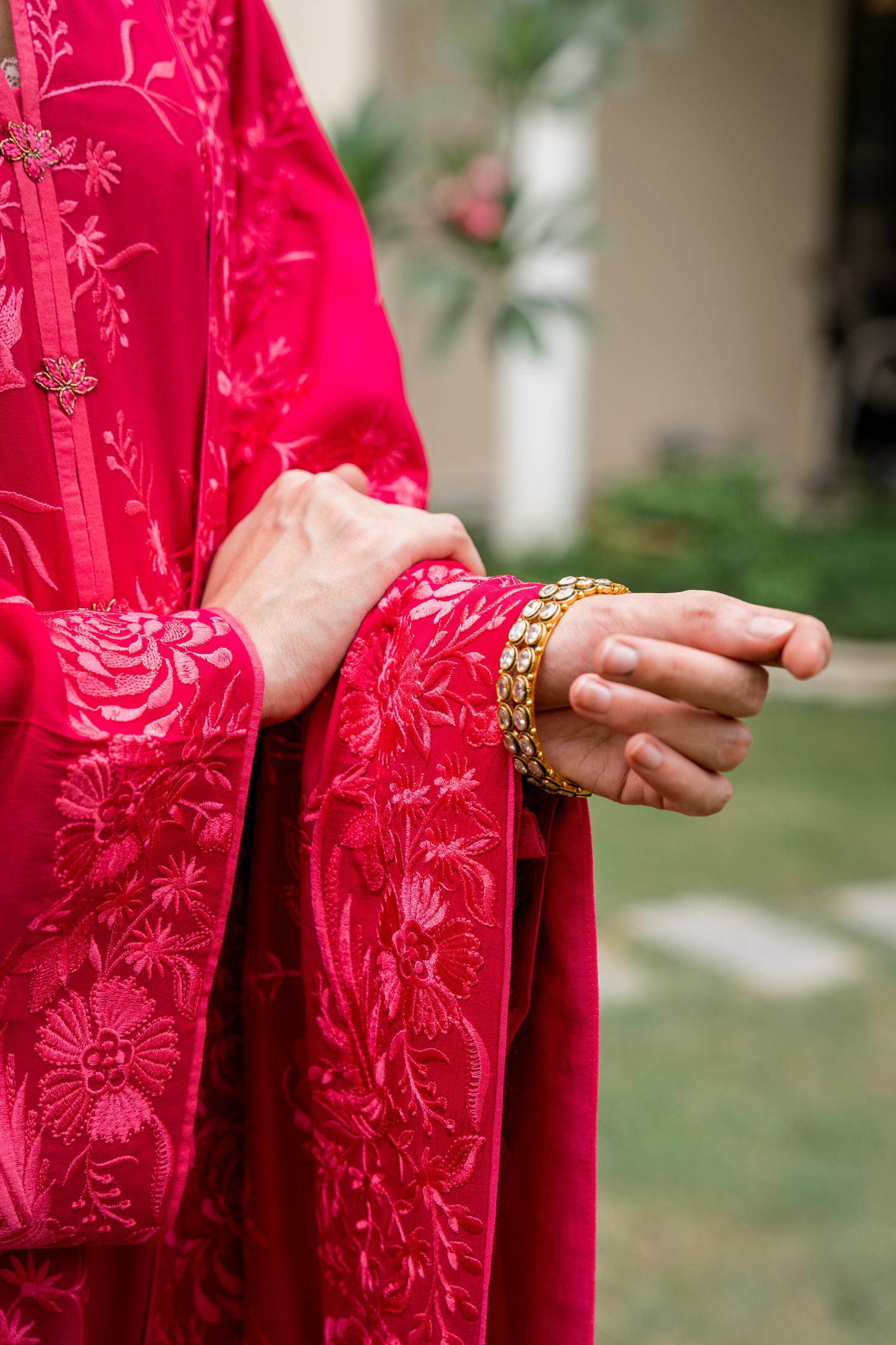 Birds of Paradise Dupatta - Stitched