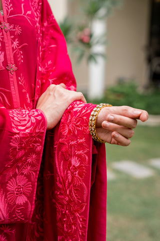 Birds of Paradise Dupatta - Stitched